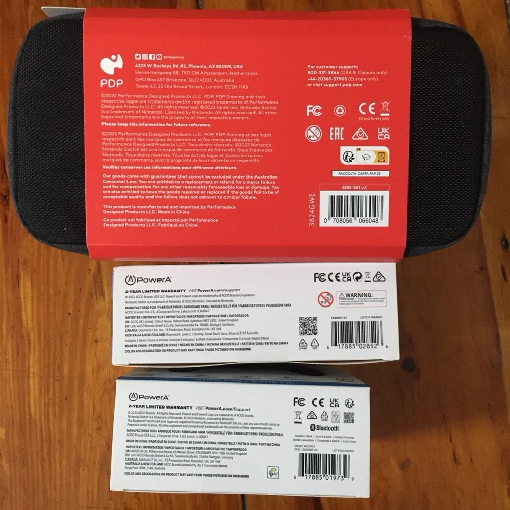 NIB PowerA Nintendo Switch Charger Controller and Travel Case Accessories Bundle